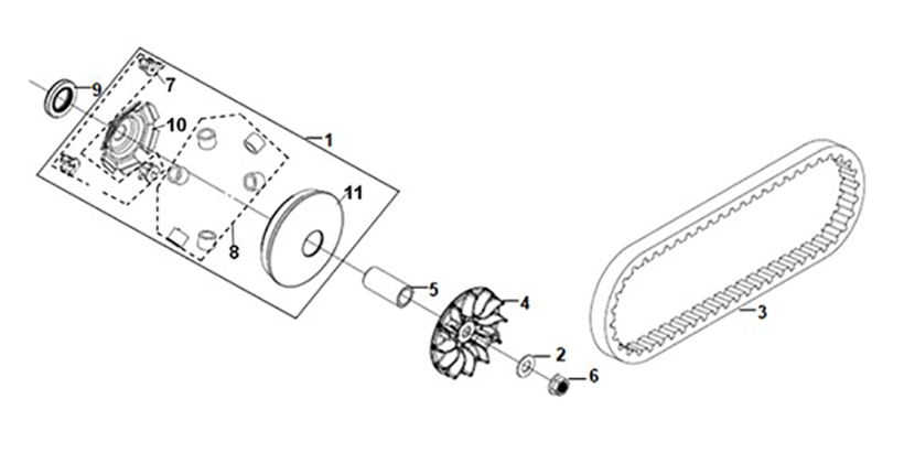 Movable drive face assy Sym ADX 125i ABS+ TCS E5 2023