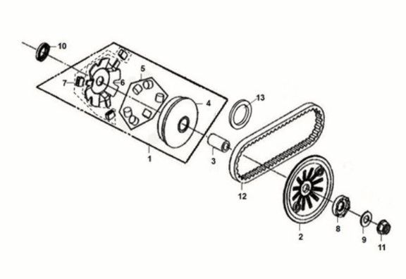 Movable drive face assy Sym Crox 50 E5