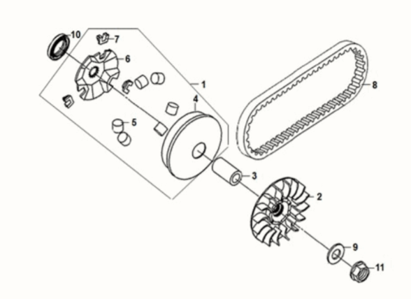 Movable drive face assy Sym Fiddle IV 125i LC ABS E5 2020-2021