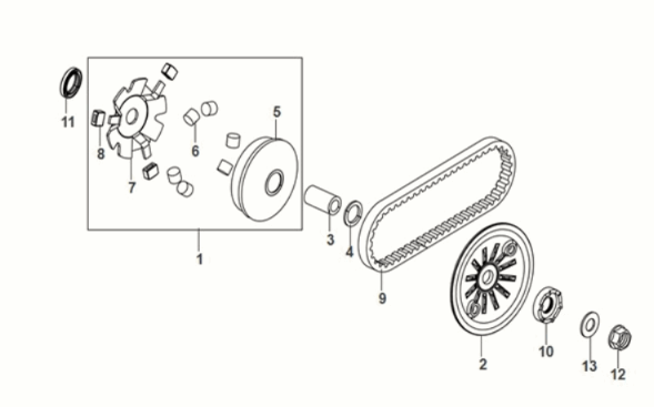 Silnik twarzowy do napędu mobilnego Sym Mio 50I E5