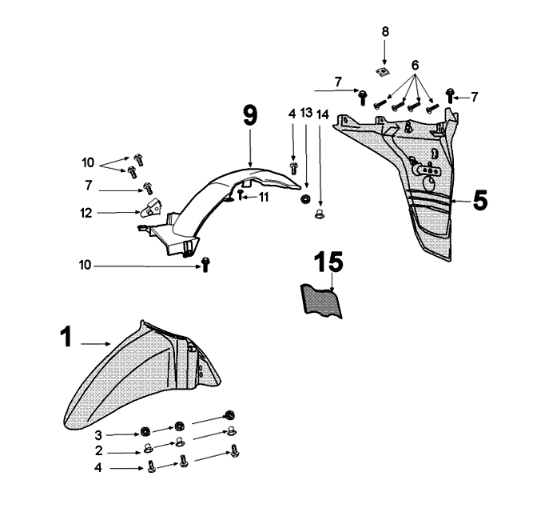 Mudguard Peugeot Tweet 125 EFI YO N SBC E4 2018-2020 ANTARTICA WHITE (K7)