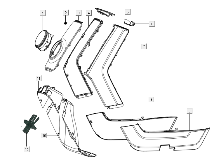 Nakrętka przednia Niu N-pro czarno - czerwona