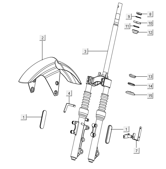 Widelec przedni Niu N-pro czarny - czerwony