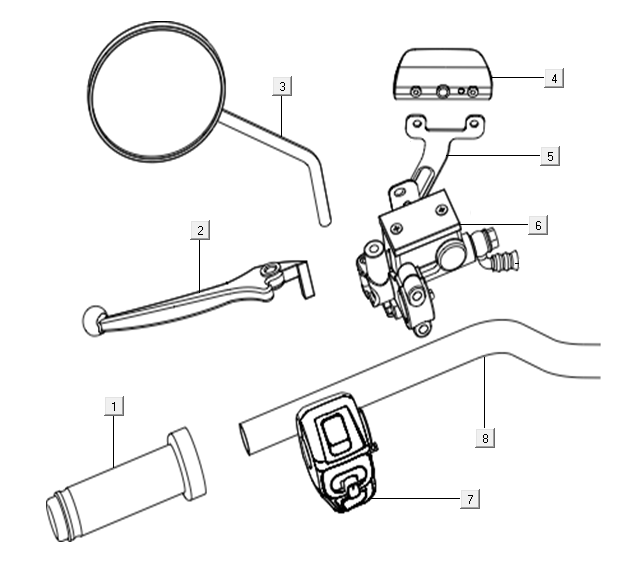 Lusterko - wyłącznik kierownicy lewy Niu N-GT