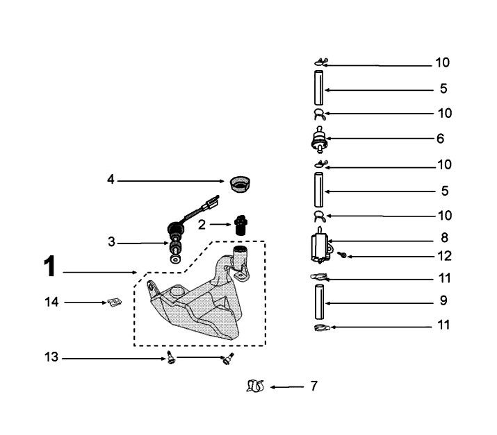 Oil circuit Peugeot Kisbee 2-takt