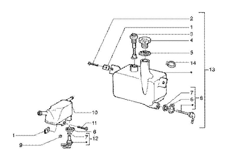 Zbiornik mieszanki oleju Gilera Runner 180cc FXR 2-suwowy