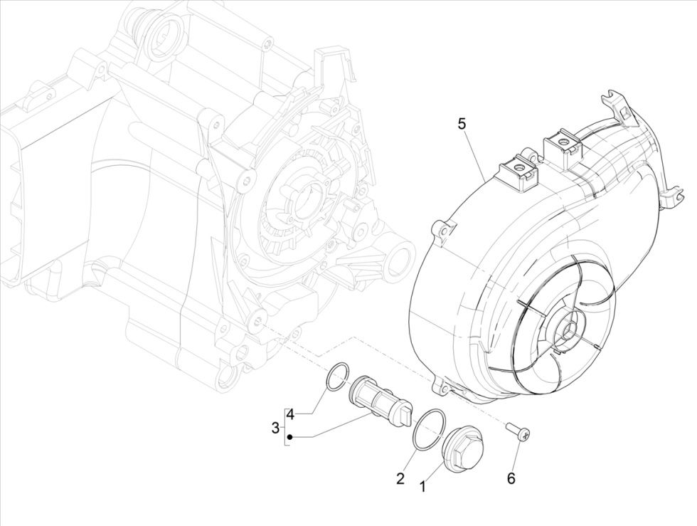 Kołpak chłodzący - Vespa Primavera 4-suwowy filtr oleju 3V (wtrysk Euro5 IGET)