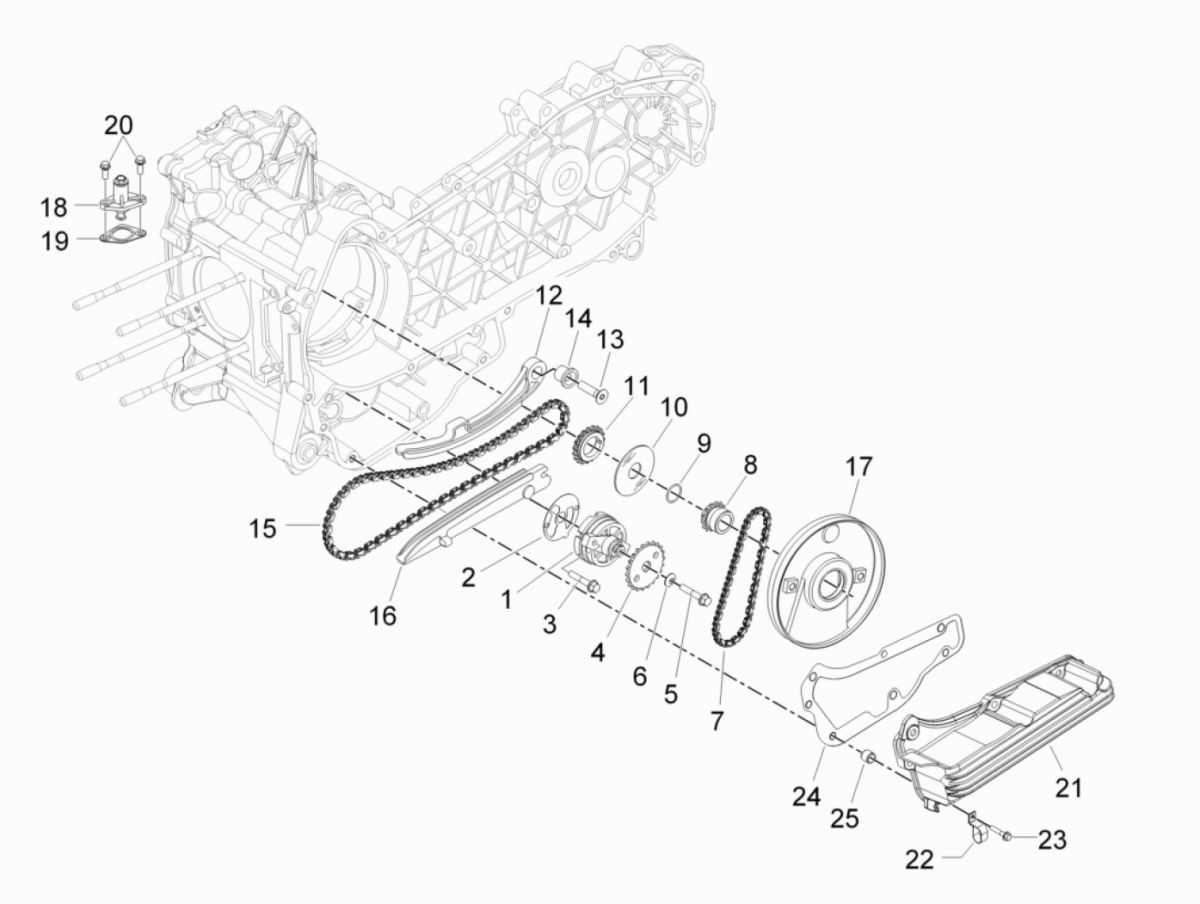 Pompa olejowa Vespa GTS 300 HPE 4T 4V IE ABS E4 2019 (EMEA)