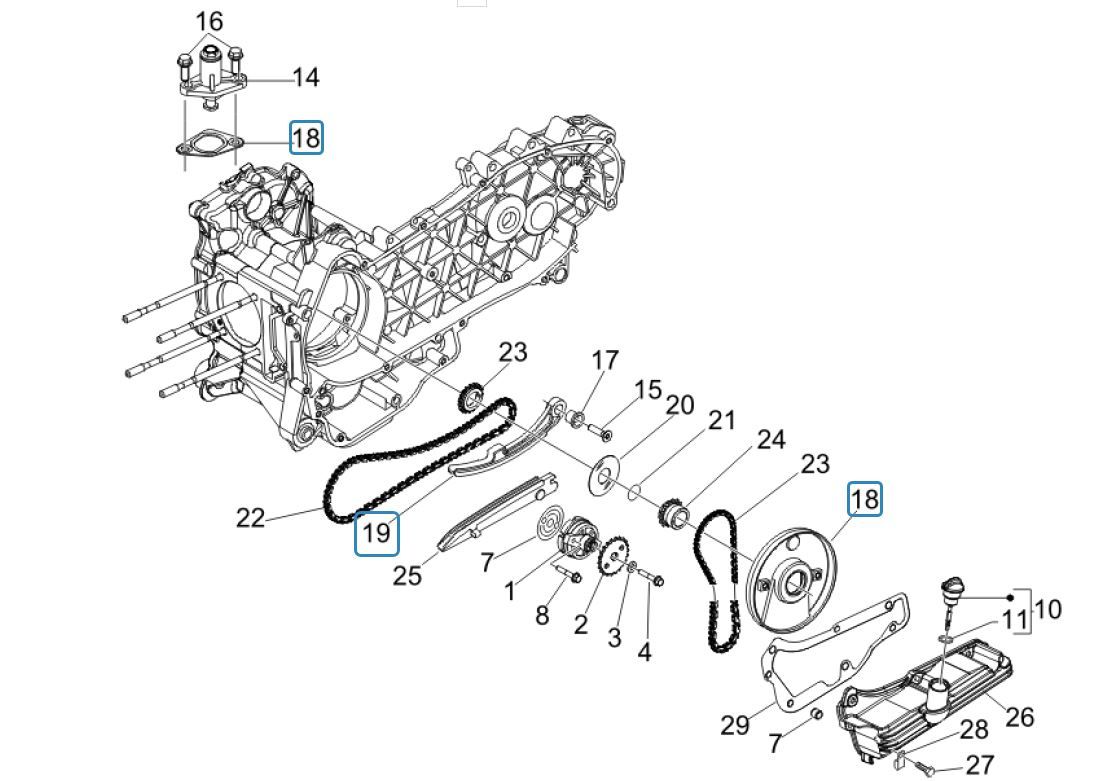 Pompa oleju Vespa GTV 250 4T 4V IE 