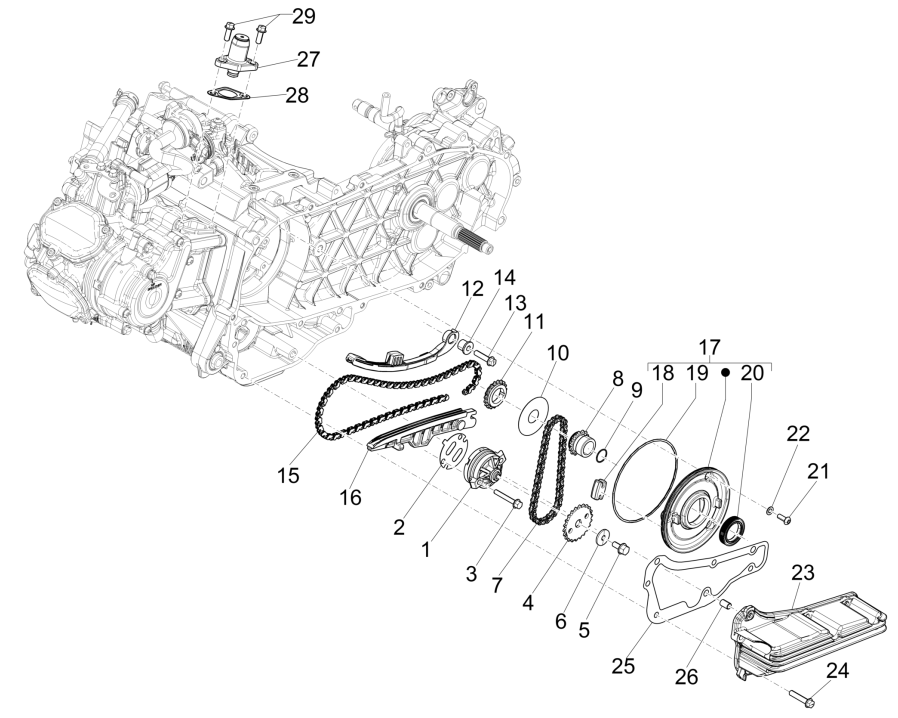 Pompa olejowa Vespa GTS 125 4T E5 ABS 2021 (EMEA)