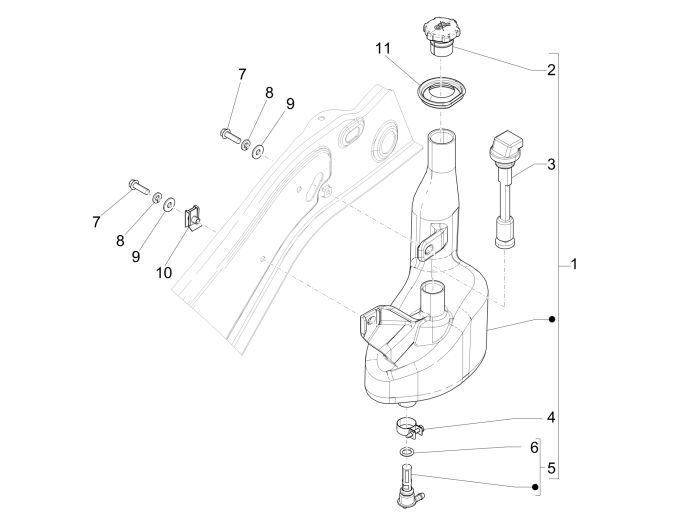 Zbiornik oleju Vespa Sprint 2 suw
