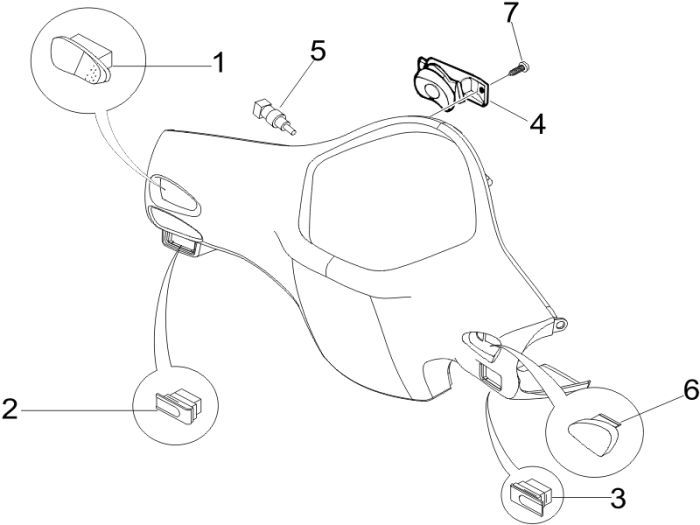 Przełączniki kierownicy Vespa Lx 2-suwowe