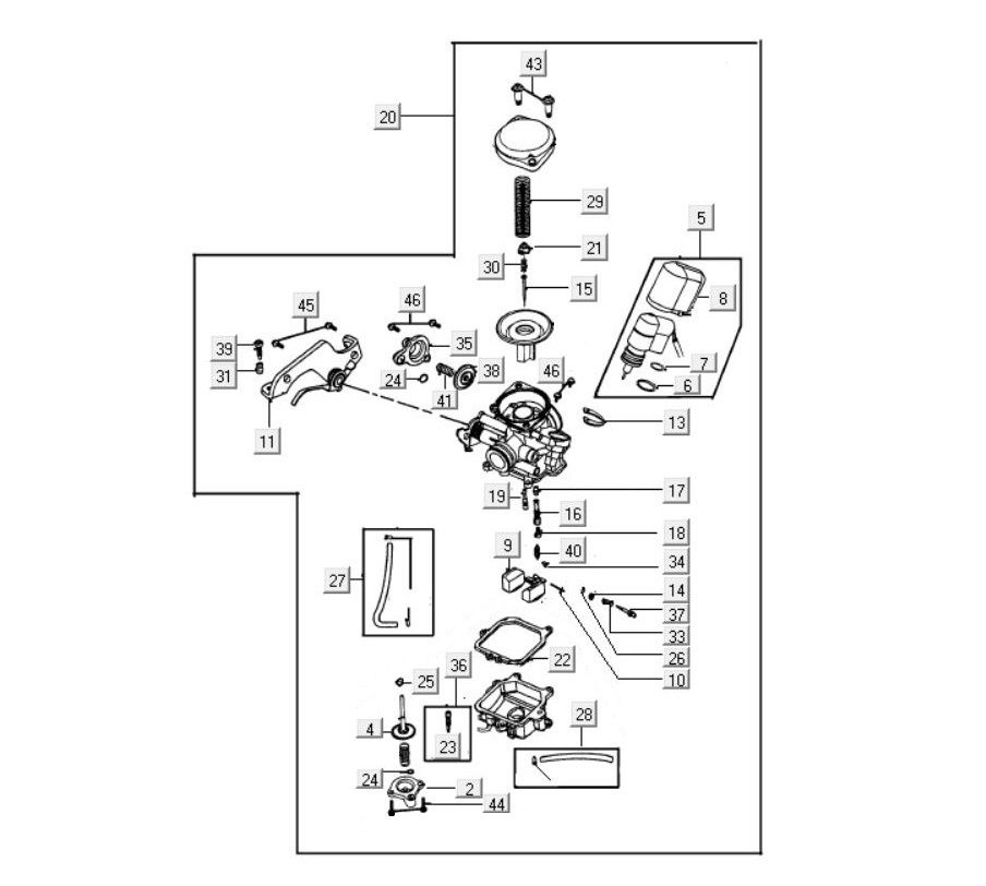 Keihin o średnicy 16 mm lub średnicy 4 mm-Onderdelen-carburateur-Keihin-19mm-4-takt