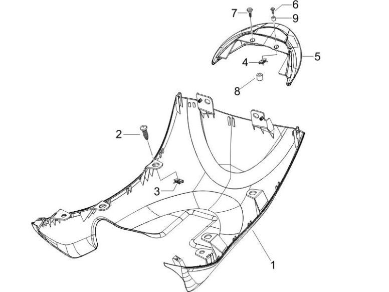 Pod spoiler Piaggio Zip 2000 2-suwowy AC