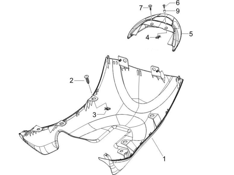 Pod spoiler Piaggio Zip 2000 4-suwowy AC