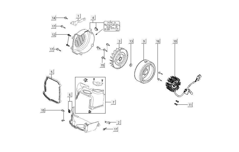 Chłodzenie zapłonu Kymco Super 8 4-suwowy (2007-2009) pomarańczowy