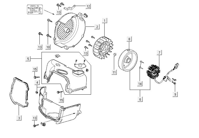 Zapłon chłodzący pokrywy Kymco Agility 10' 4-suwowy srebrny