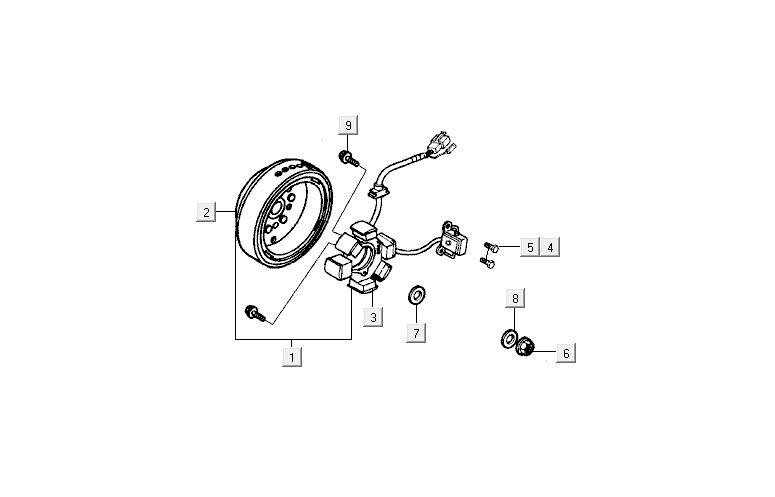 Ignition Kymco Activ 4-suwowy srebrny