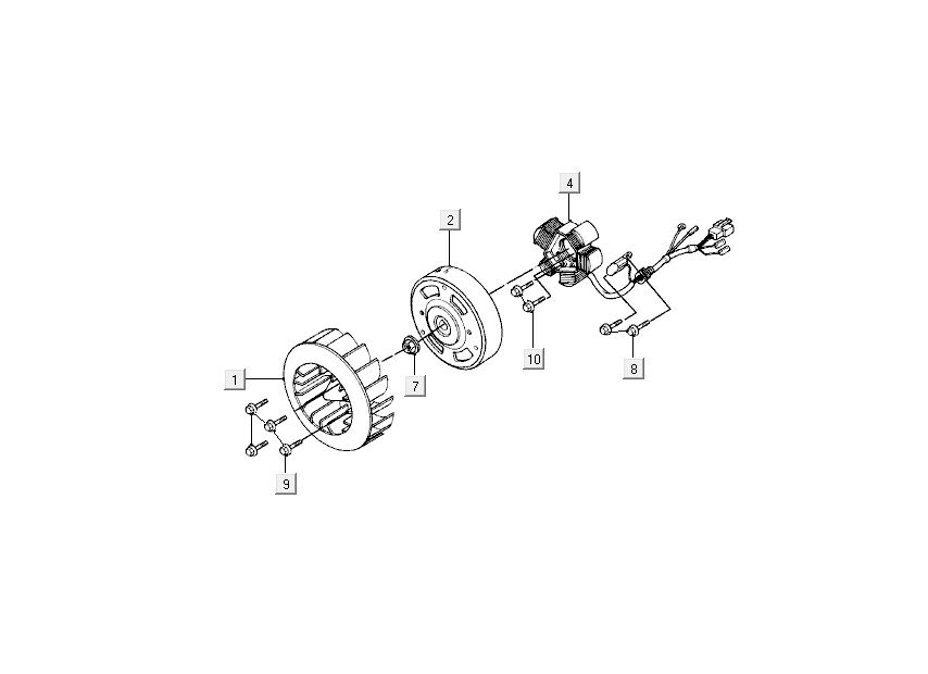 Ignition Kymco DJ 2-suwowy Srebrny