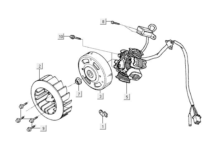 Zapłon Kymco Yup 2t ac czarny połysk