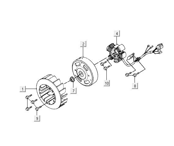 Zapłon Kymco ZX 2t ac srebrno-pomarańczowy