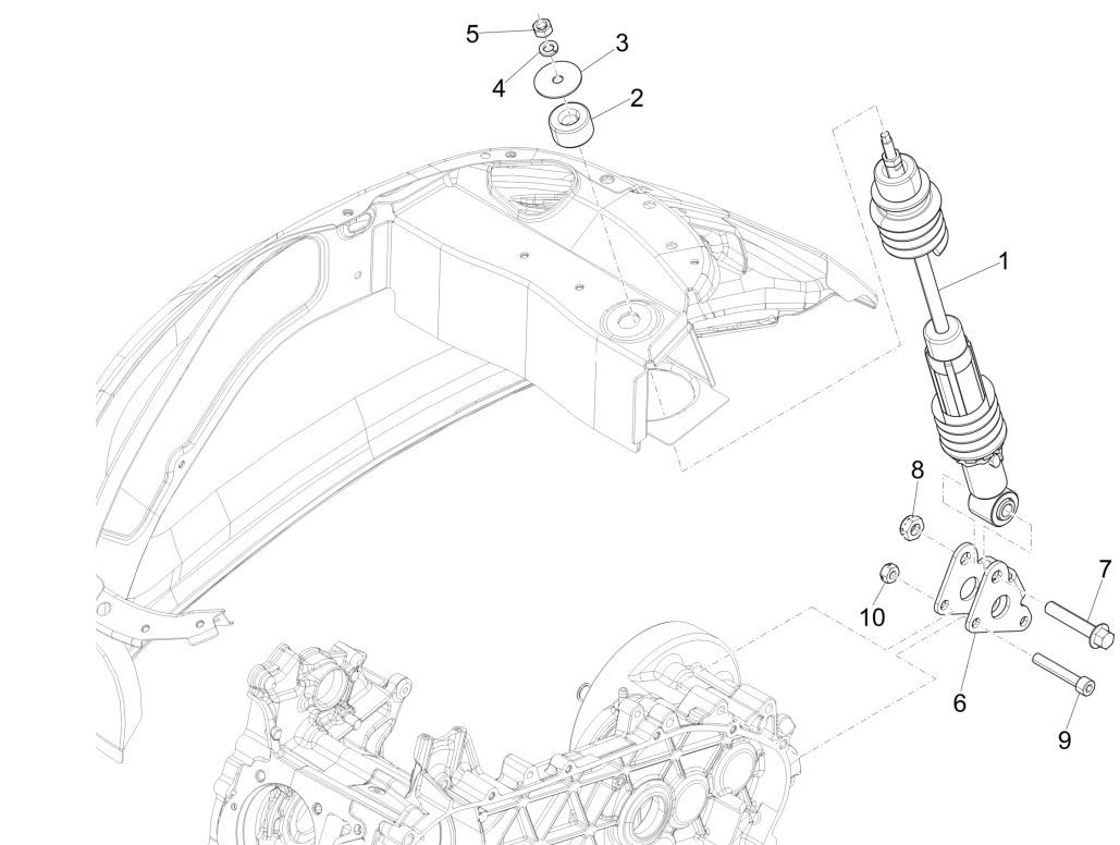 Amortyzatory tylnego zawieszenia Vespa Primavera 125 4T 3V IE ABS