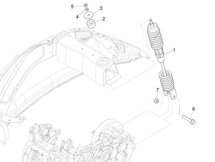 Amortyzator Piaggo Zip 4-suwowy (wtrysk euro4 IGET)