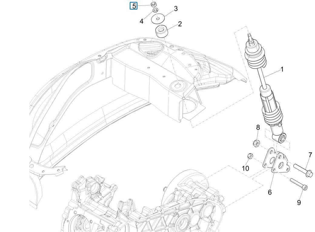 Amortyzatory tylnego zawieszenia Vespa Sprint 125 4T 3V IE ABS