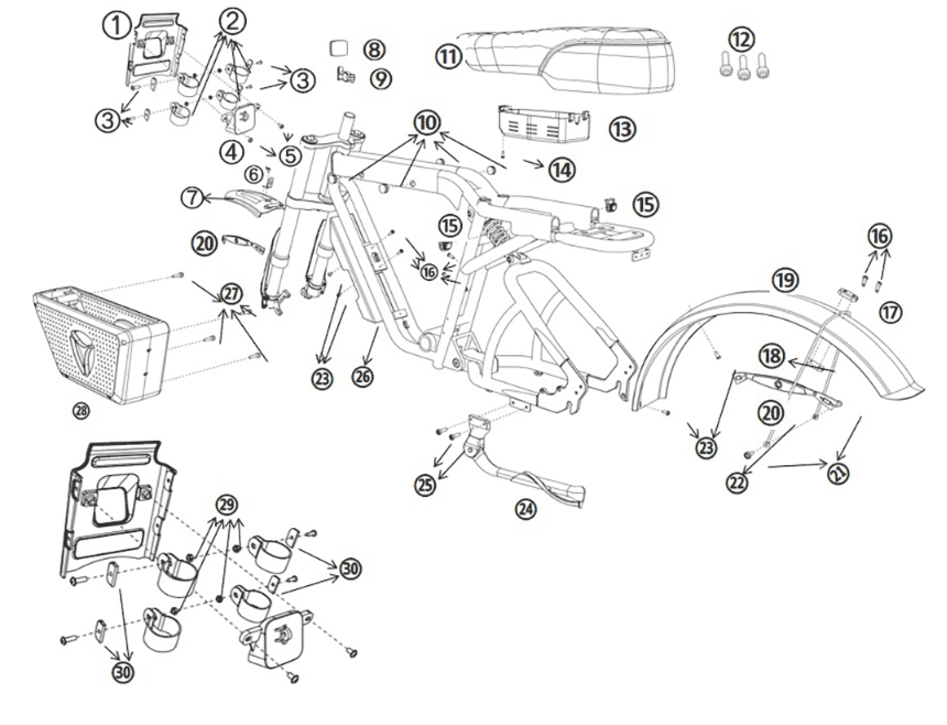 Inne części Yadea Trooper 01 Fat Bike