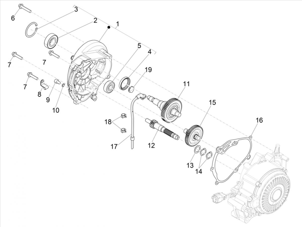 Skrzynia biegów Vespa Elettrica 2018-2019