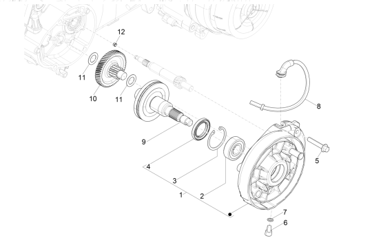 Transmisja Vespa Primavera 4-suwowy 3-zawór (euro4 wtrysku iget)