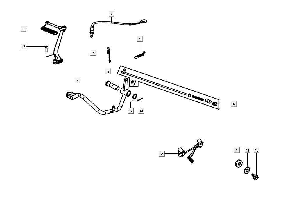 Pedały Kymco K-Pipe 4-suwowy Biały