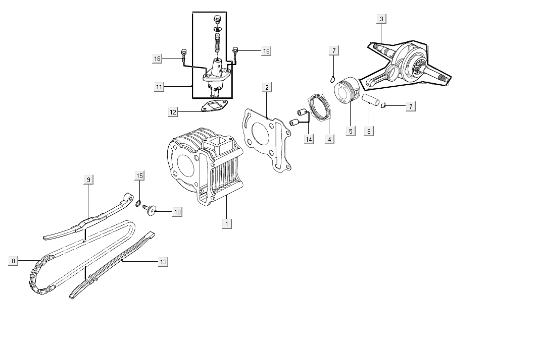 Cylinder-Korbowy Kymco People S 50i E4 Mat Szary