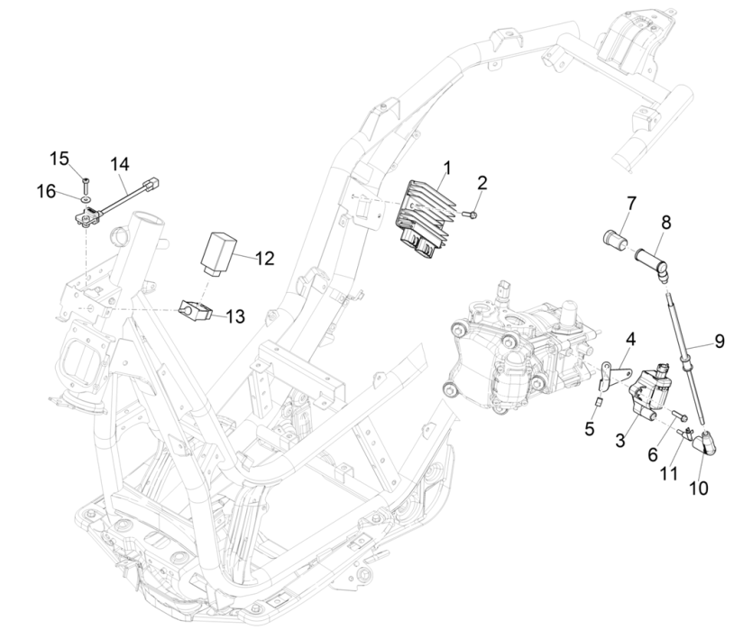 Regulator napięcia - Elektroniczne jednostki sterujące - Cewka zapłonowa HS Piaggio Beverly 300 4T 4V HPE ABS E5 2021-2022 (EMEA)