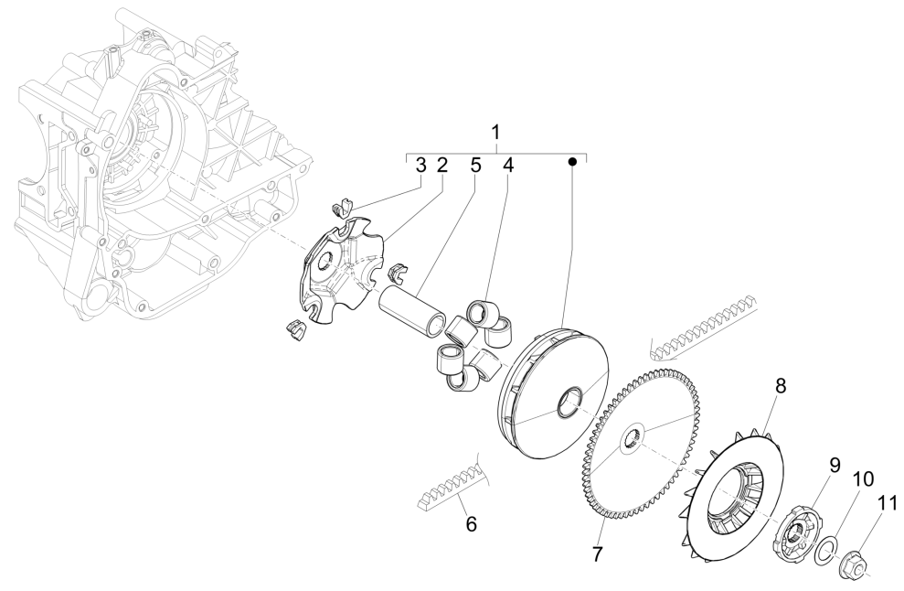 Piaggio Liberty 50 4-suwowe koło pasowe napędowe (IGET Euro 5)