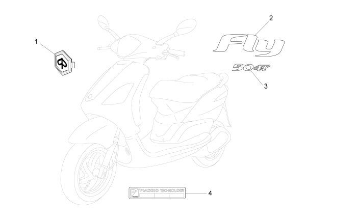 Emblematy Piaggio New Fly 4-suwowy 2-zawór