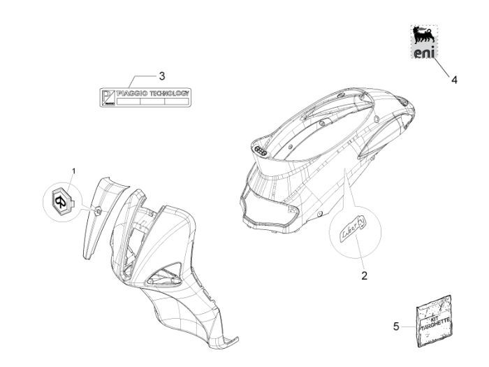Emblematy Piaggio Liberty 2-suwowe