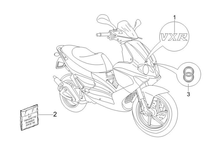 Talerze i listwy ozdobne Gilera Runner 200cc VXR 4-suwowy 2006