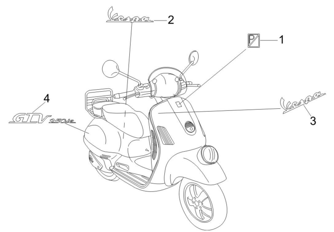 Obrazki i paski dekoracyjne Vespa GTV 250 4T 4V IE