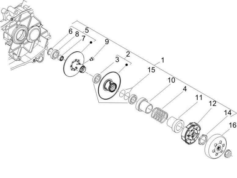 Koło pasowe Piaggio Zip 2000 2-suwowy AC
