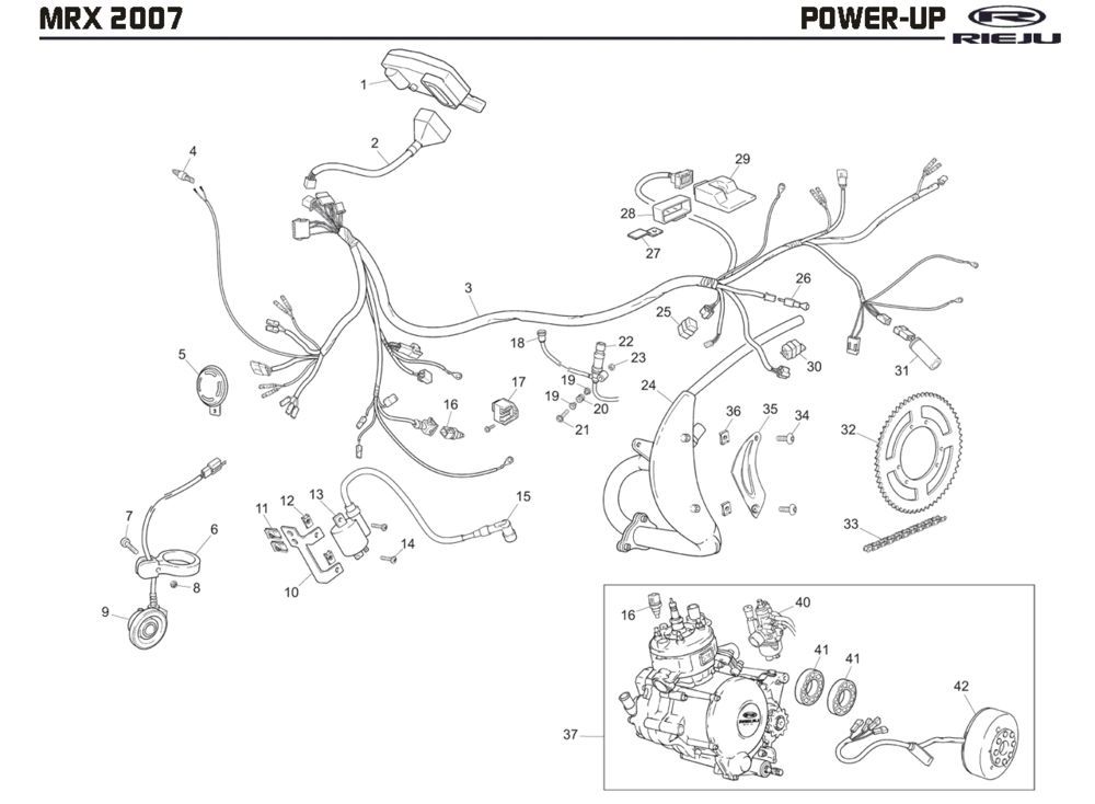 Power-up Rieju MRX P-up czarny 2008 2-suwowy