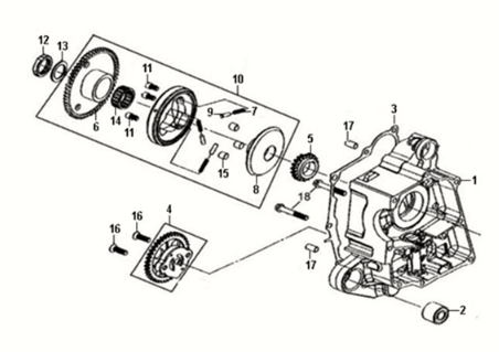 R. obudowa korbowa pompy olejowej ASY Sym Fiddle III 50 E3