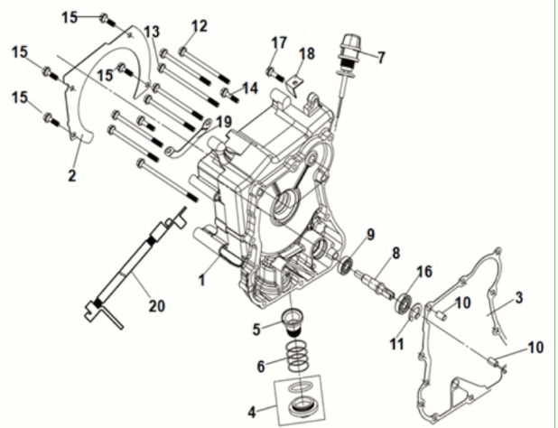 R. crank case cover Sym Jet 14 125I LC E5 2021-2024