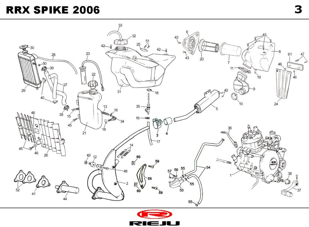 Chłodnica- Wydech Rieju Spike-X czarny 2006 2-suwowy