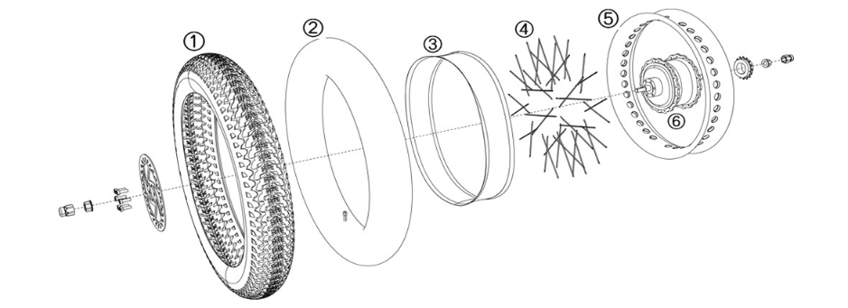 Yadea Trooper 01 Zestaw tylnych kół Fat Bike