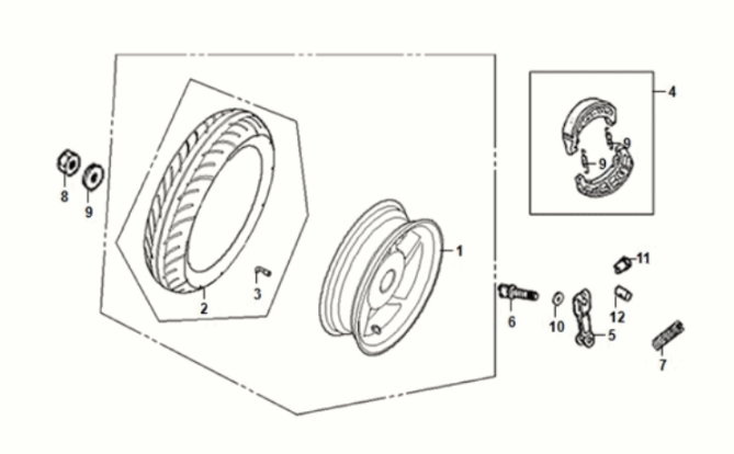 Koło tylne Sym Orbit III 50 E5
