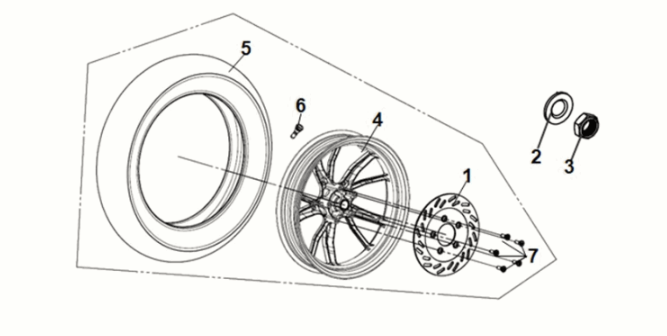Koło tylne Sym Symphony ST 50 E5