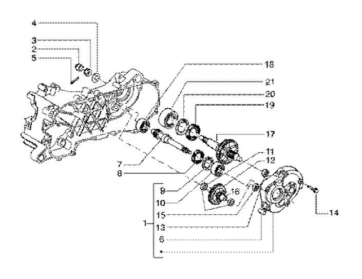 Gilera Runner 180cc FXR 2-suwowa grupa redukcyjna