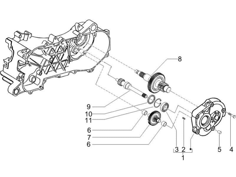 Skrzynia biegów Vespa S 2-suwowy