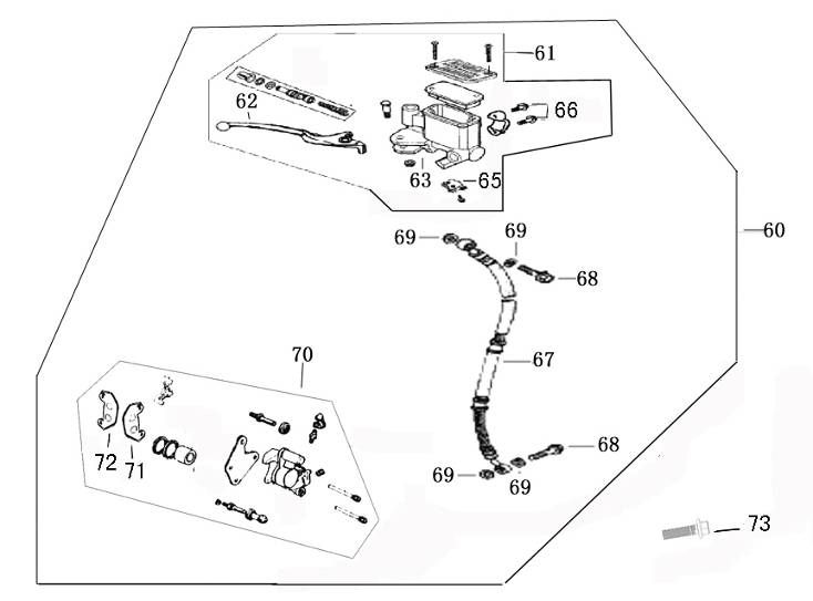 Hamulec prawy AGM Retro Extra matowy czerwony